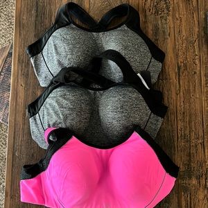 Victoria Secret High Intensity Sports Bras - Two grey, One Pink